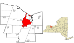 Monroe County New York incorporated and unincorporated areas Rochester highlighted